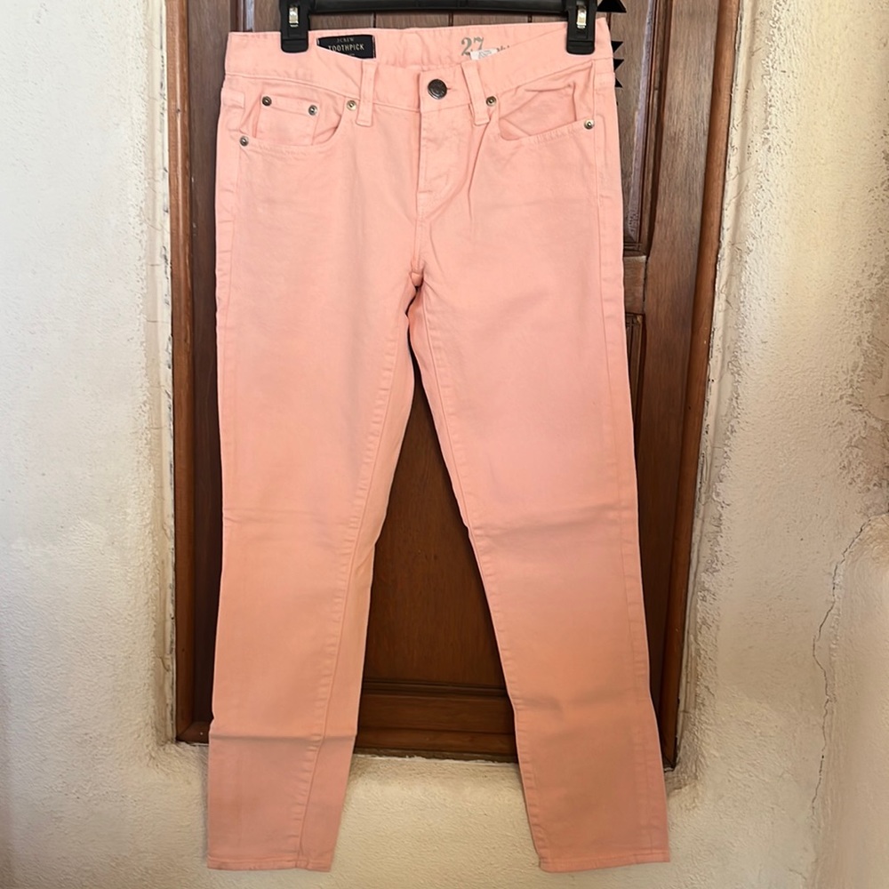 J. Crew toothpick jeans 27 ankle blush pink